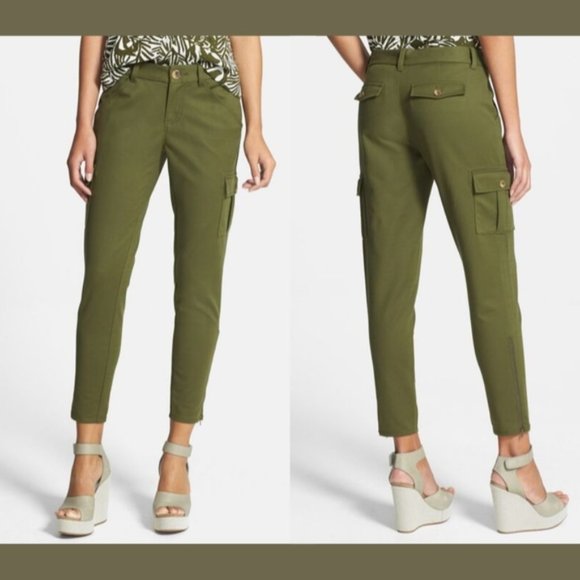 New Kate Spade Havana slim cropped cargo pocket zip ankle...